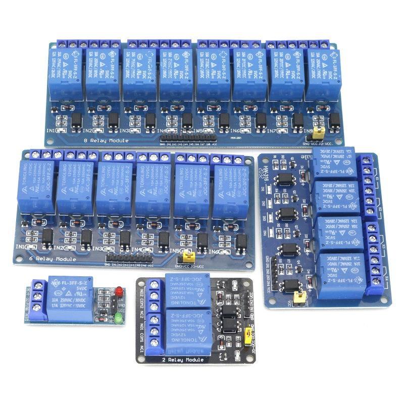 Relay 8 Channel Board - 1個入り DC5V 光結合絶縁リレーモジュール 1/2/4/8チャンネル切り替えユニット、PCB基板対応