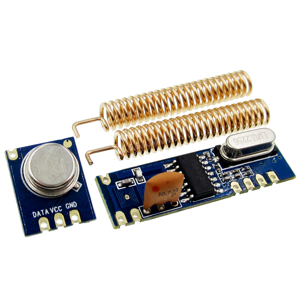 433Mhz Receiver Module - Rf 433mhzマスクモジュールキット (rfトランスミッターstx882 + rf受信機srx882) 2個のニッケルメッキスプリングアンテナ
